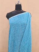 Sky Blue Khadhi Ikkat Cotton Saree 1