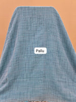Sky Blue Khadhi Ikkat Cotton Saree Pallu