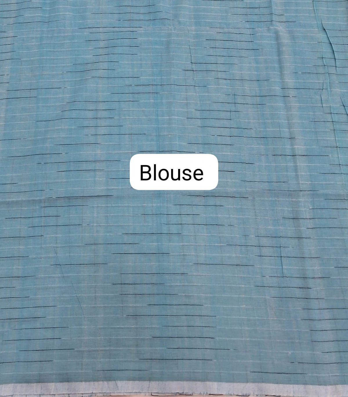 Sky Blue Khadhi Ikkat Cotton Saree Blouse