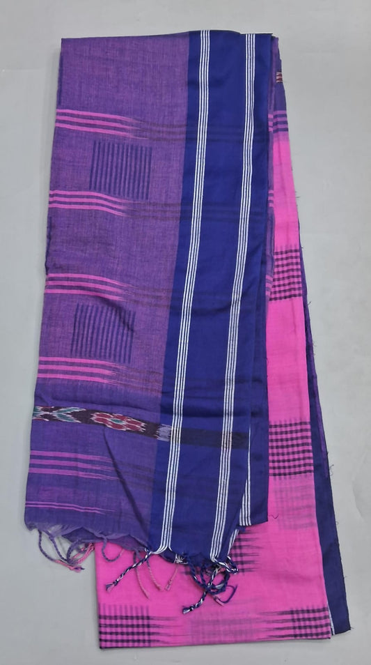 Pink Khadi Cotton Saree