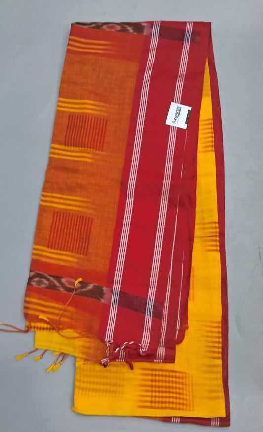 Mango Yellow Khadi Cotton Saree