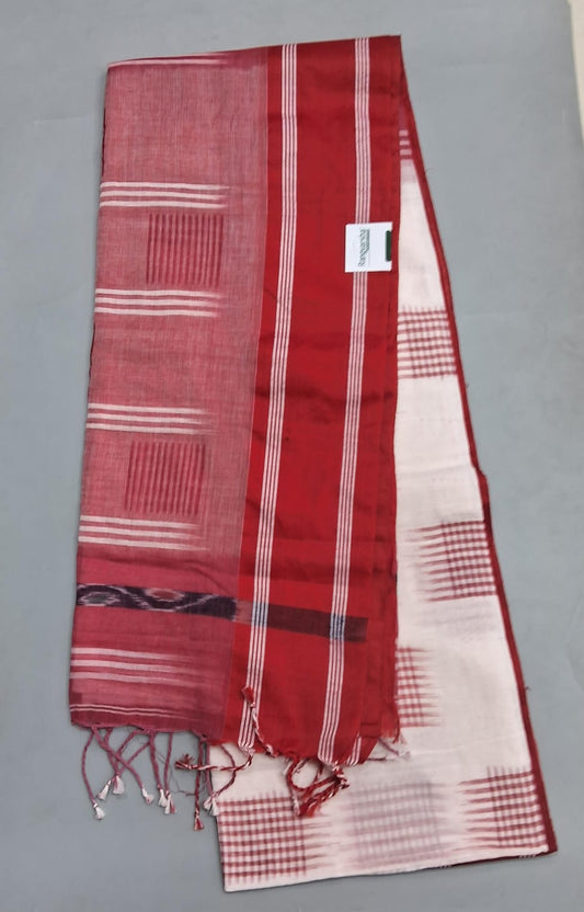 White Khadi Cotton Saree