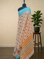 Beige Kanchi cotton saree