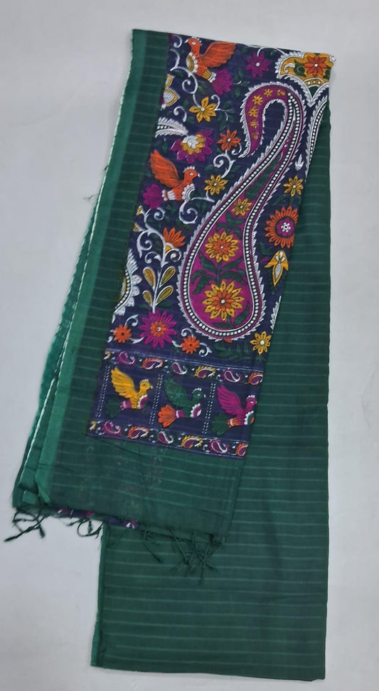 Leaf green Khadi cotton saree