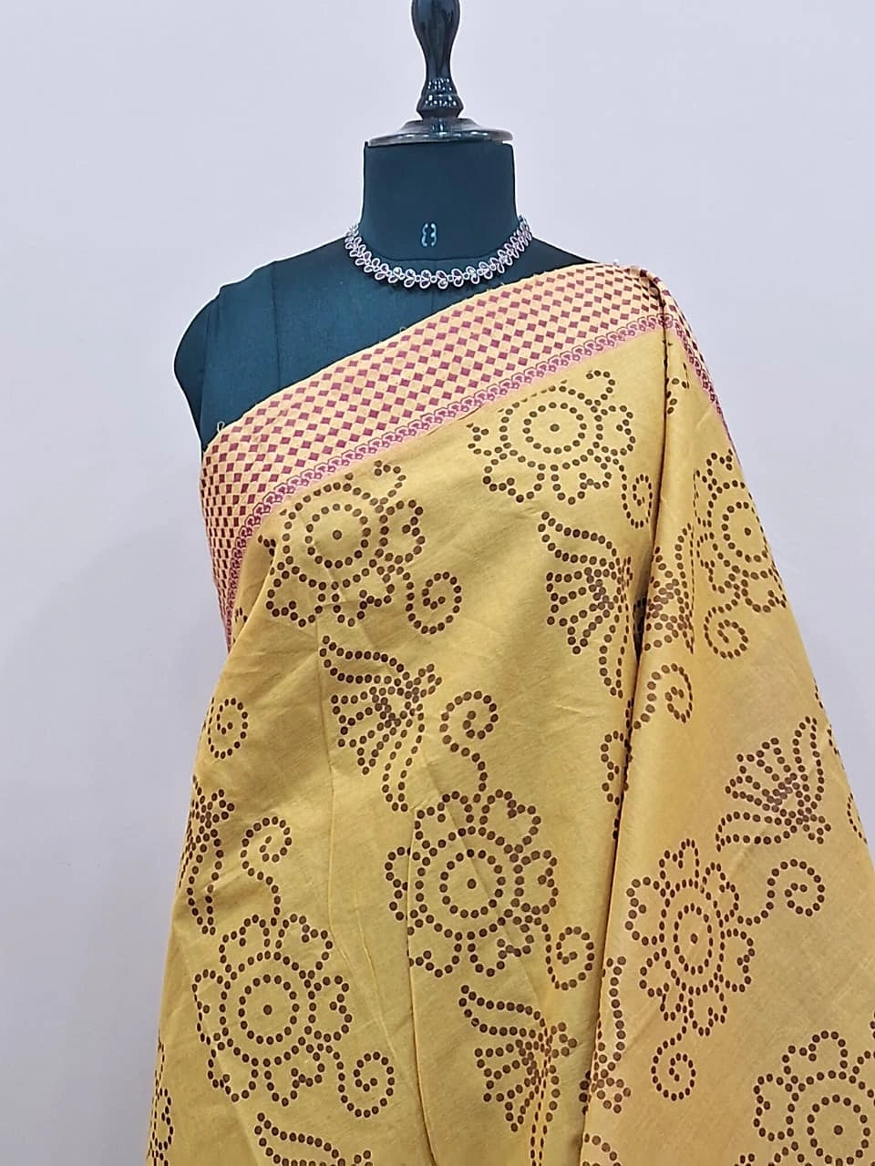 Light golden yellow Kanchi cotton saree 1
