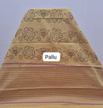 Light golden yellow Kanchi cotton saree pallu