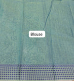 Dark pista green Kanchi cotton saree Blouse
