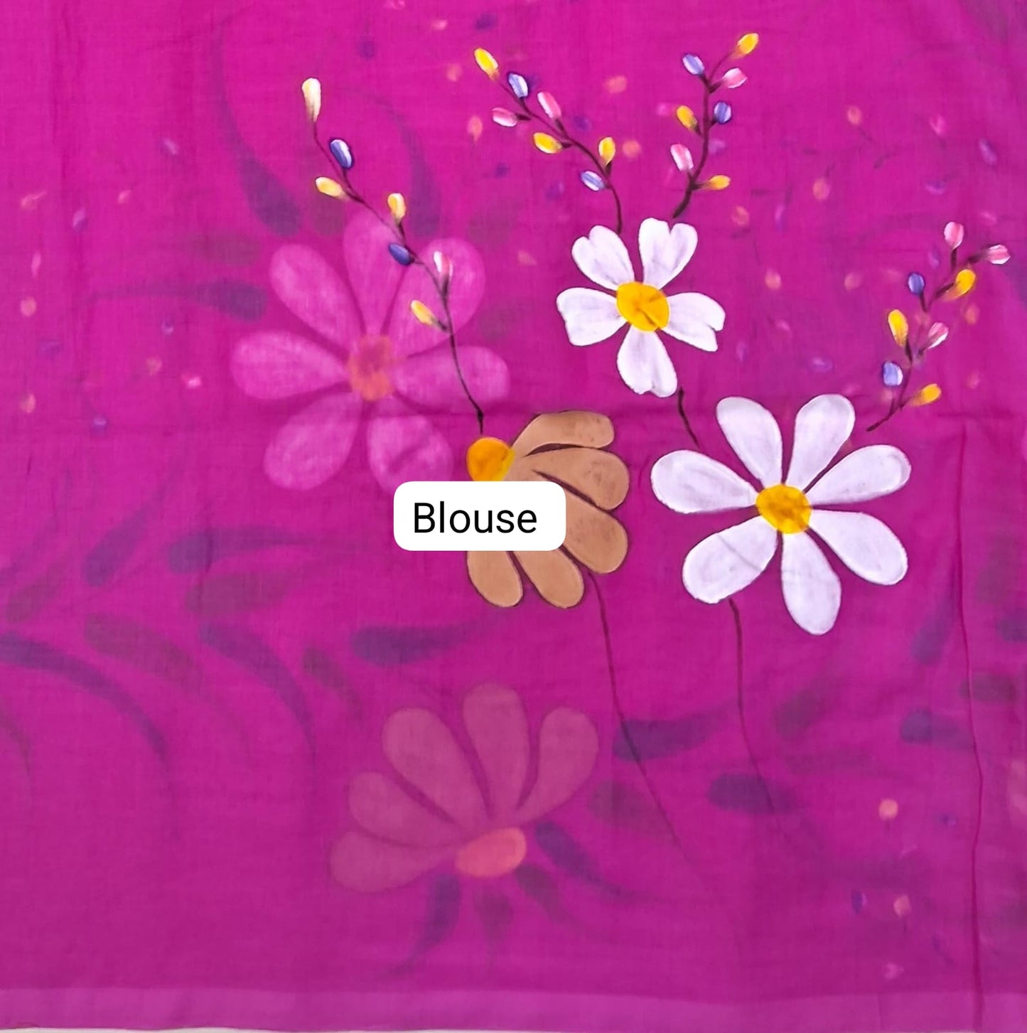 Fuchsia Pink Khadi /Mulmul Cotton Saree