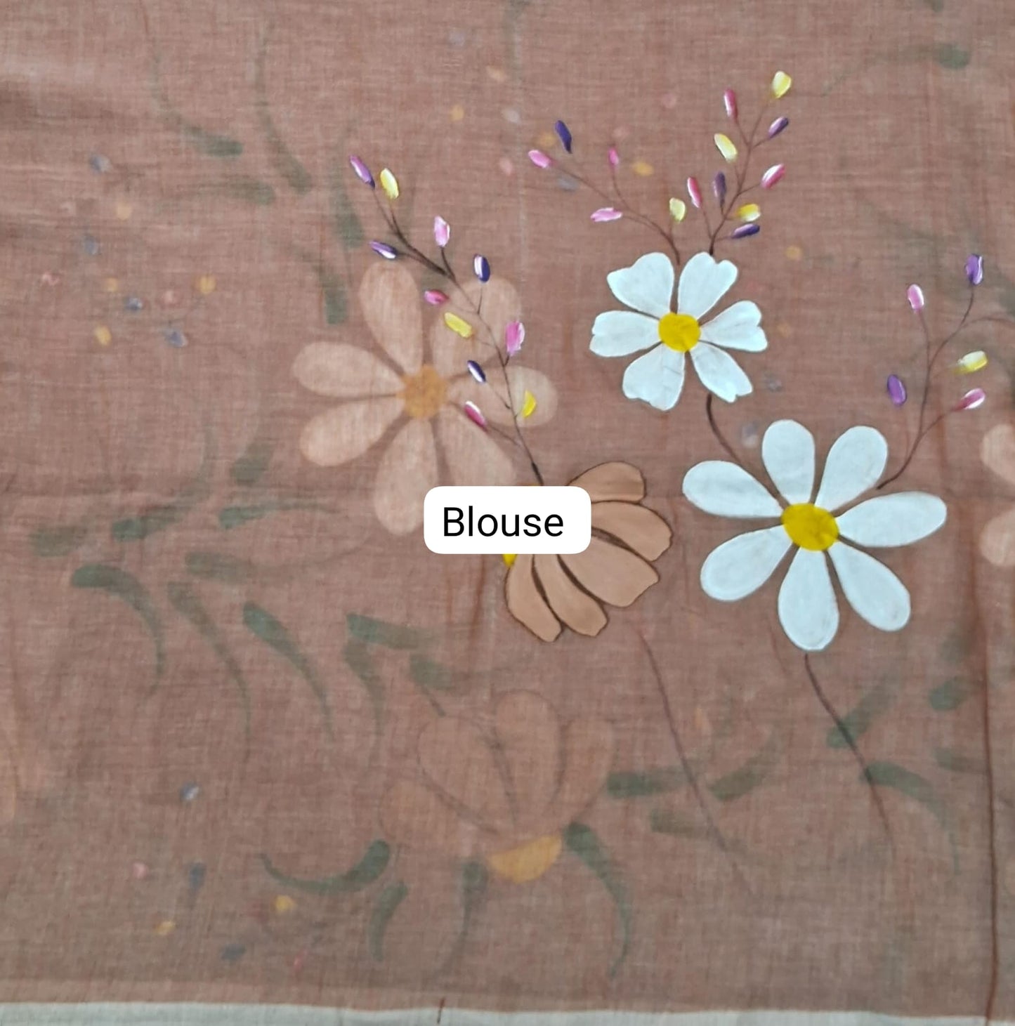 Pecan Brown Khadi /Mulmul Cotton Saree