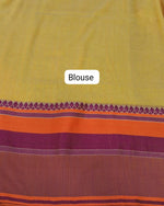 Lemon Yellow Plain Khadhi Cotton saree Blouse
