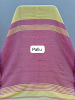 Lemon Yellow Plain Khadhi Cotton saree pallu