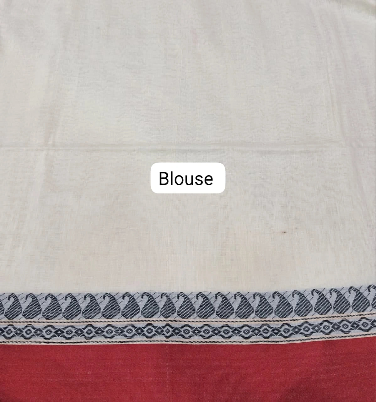 Off-White plain khadhi cotton saree Blouse