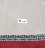 Off-White plain khadhi cotton saree Blouse