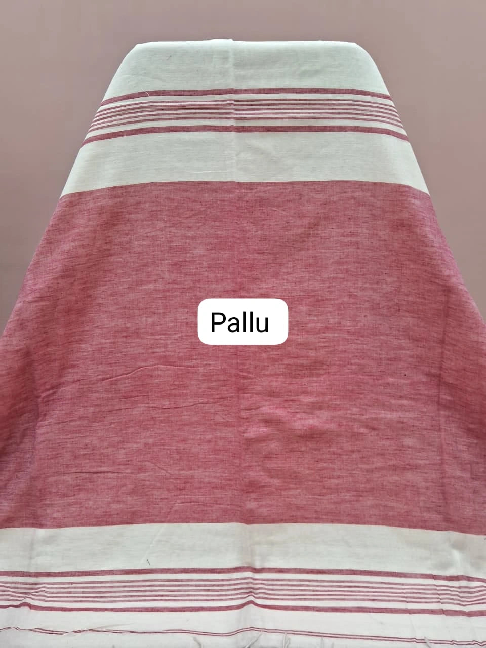 Off-White plain khadhi cotton saree pallu