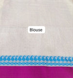 white plain khadhi cotton saree Blouse