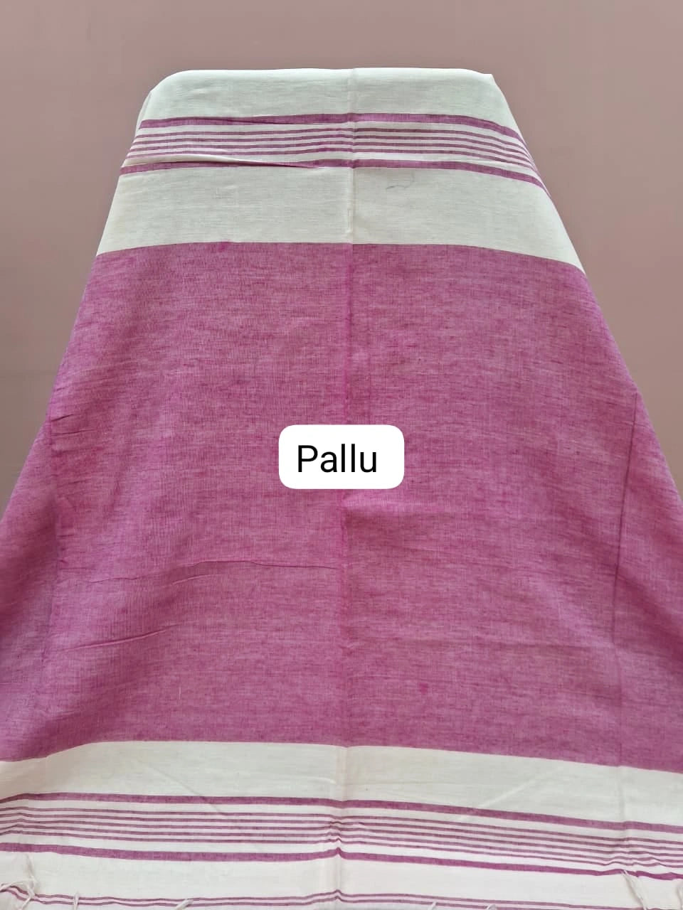 white plain khadhi cotton saree pallu