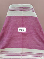 white plain khadhi cotton saree pallu