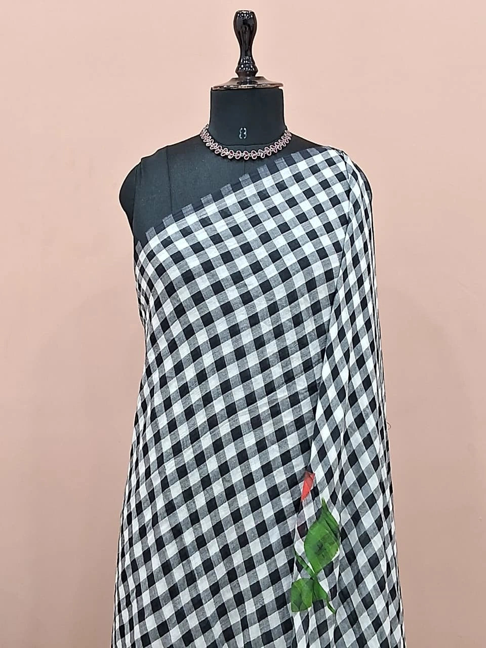 Elephant grey khadhi cotton saree 1