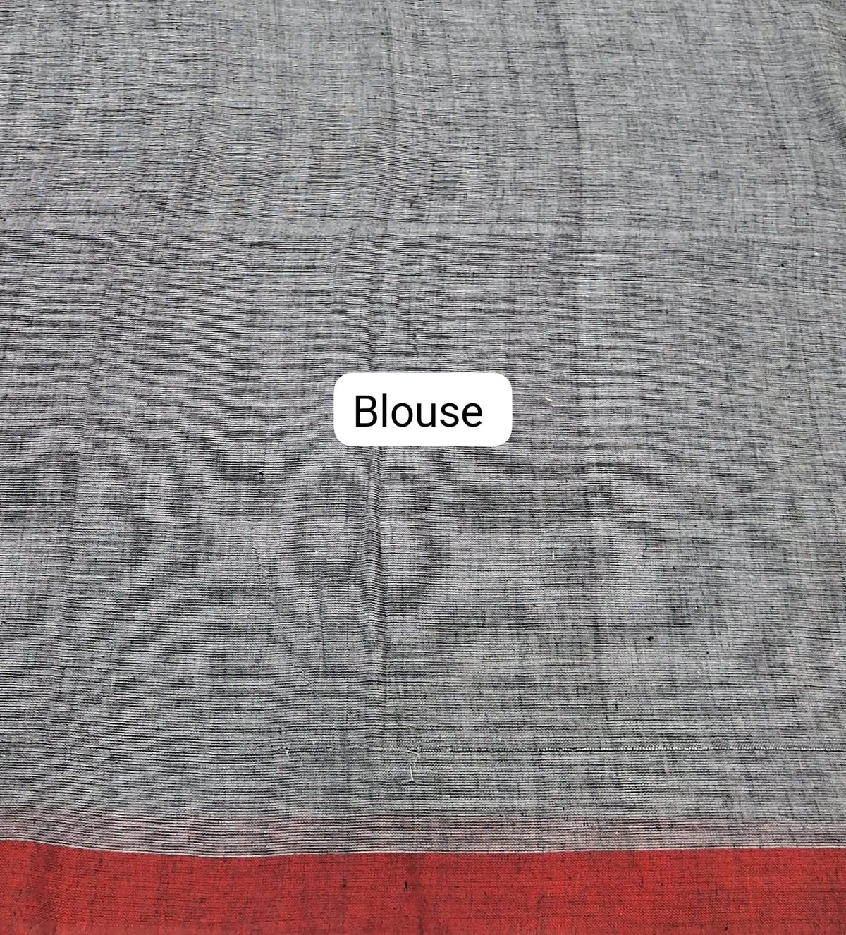 Pure elephant grey khadhi cotton saree Blouse