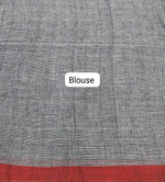 Pure elephant grey khadhi cotton saree Blouse
