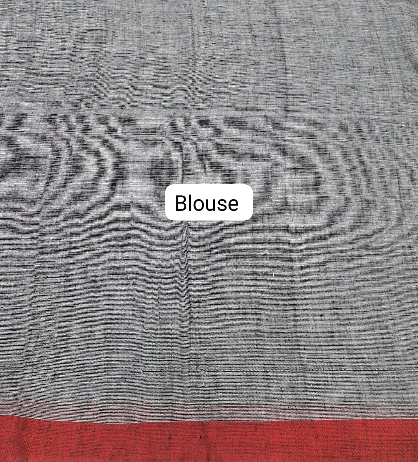 Pure elephant grey khadhi cotton saree Blouse