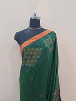 Elegant Green Khadi Cotton Saree 1