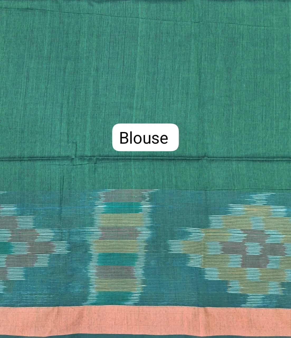 Elegant Green Khadi Cotton Saree Blouse