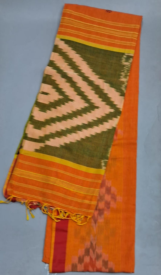 Light Yellow Khadi Cotton Saree