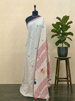 Beige khadhi cotton saree 