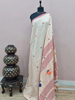 Beige khadhi cotton saree 