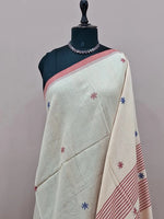 Beige khadhi cotton saree 1