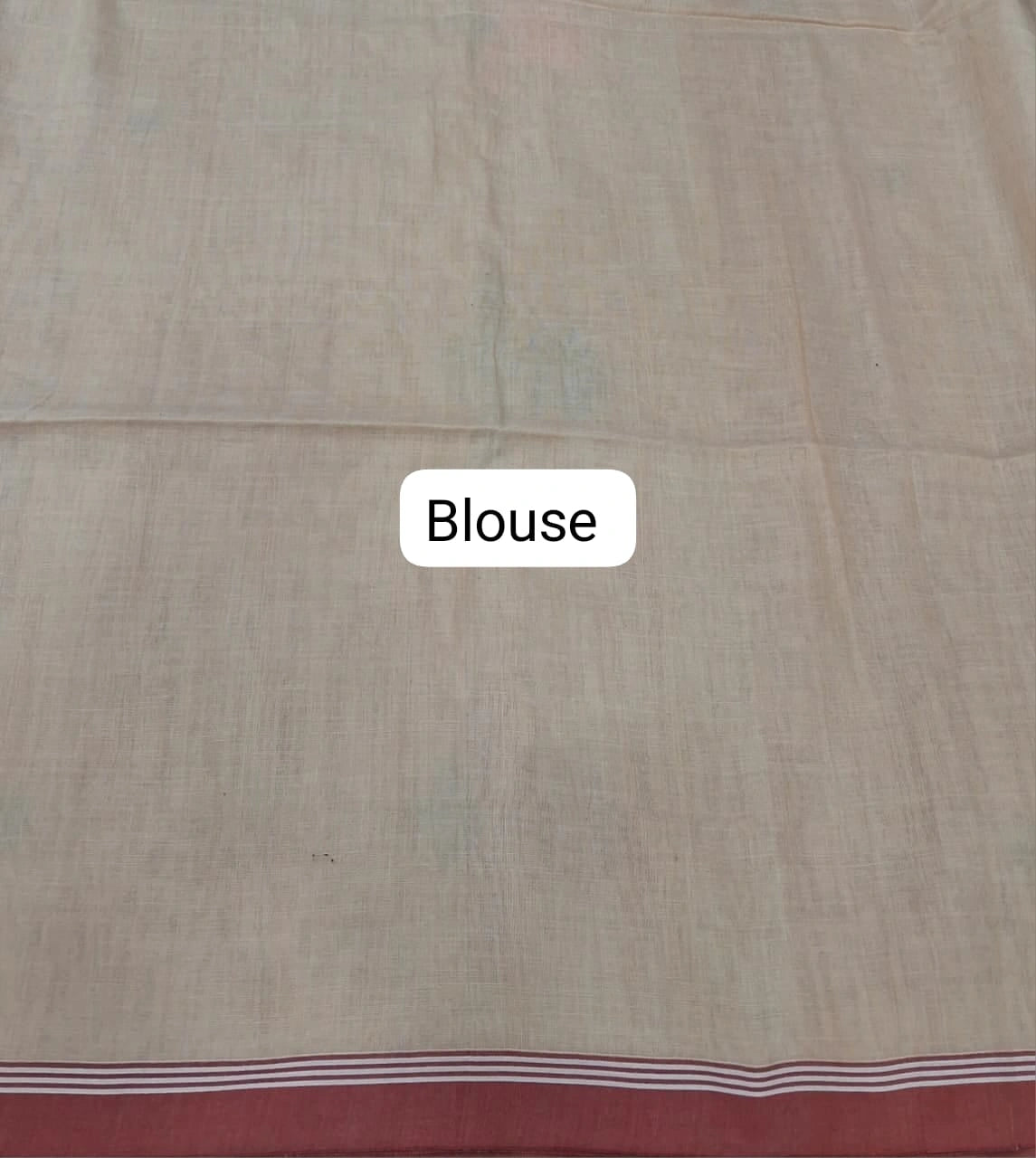 Beige khadhi cotton saree  Blouse