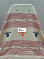 Beige khadhi cotton saree pallu