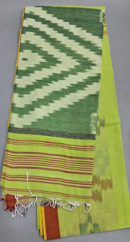 Light Green Khadi Cotton Saree