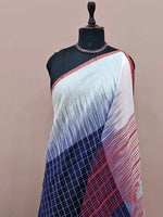 Blue khadhi cotton saree 1