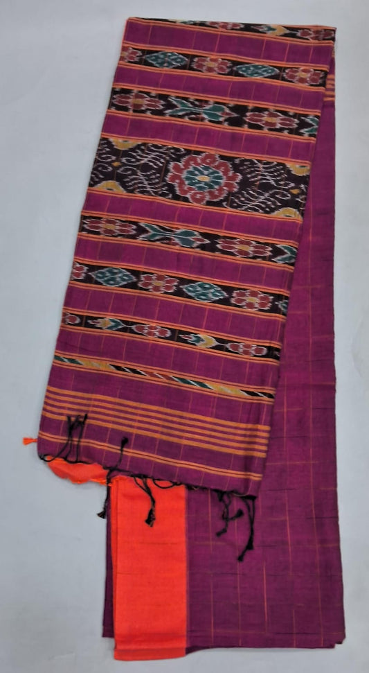 Purple Khadi Cotton Saree