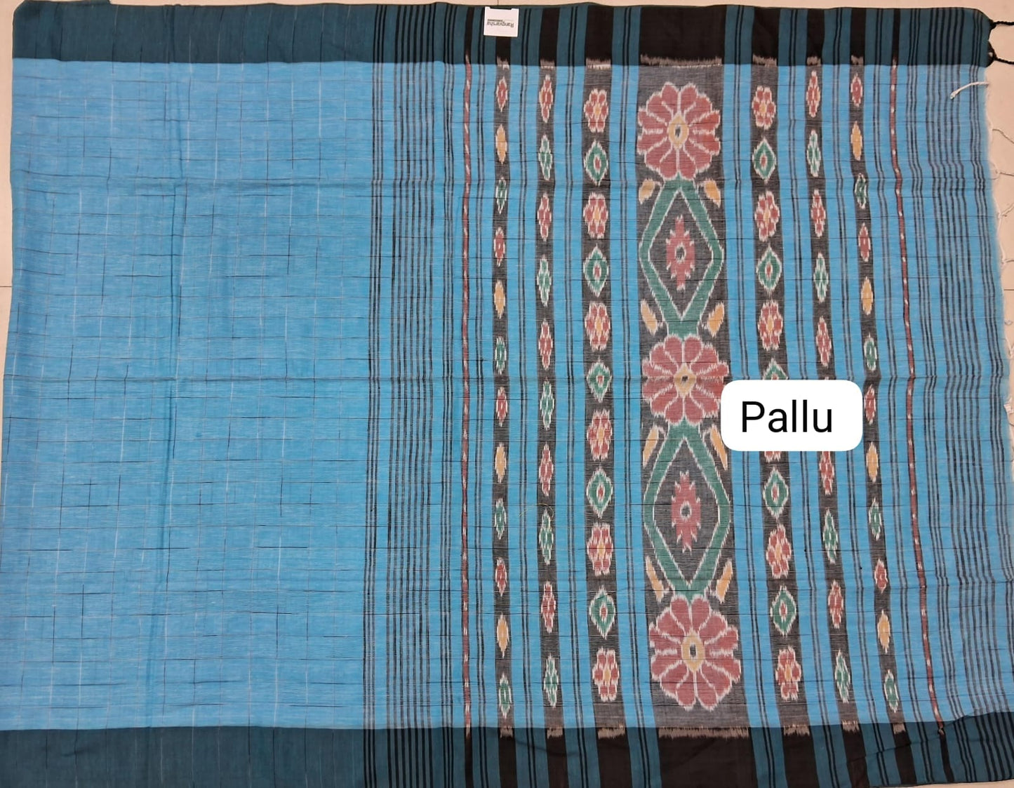 Sky Blue Khadi Cotton Saree