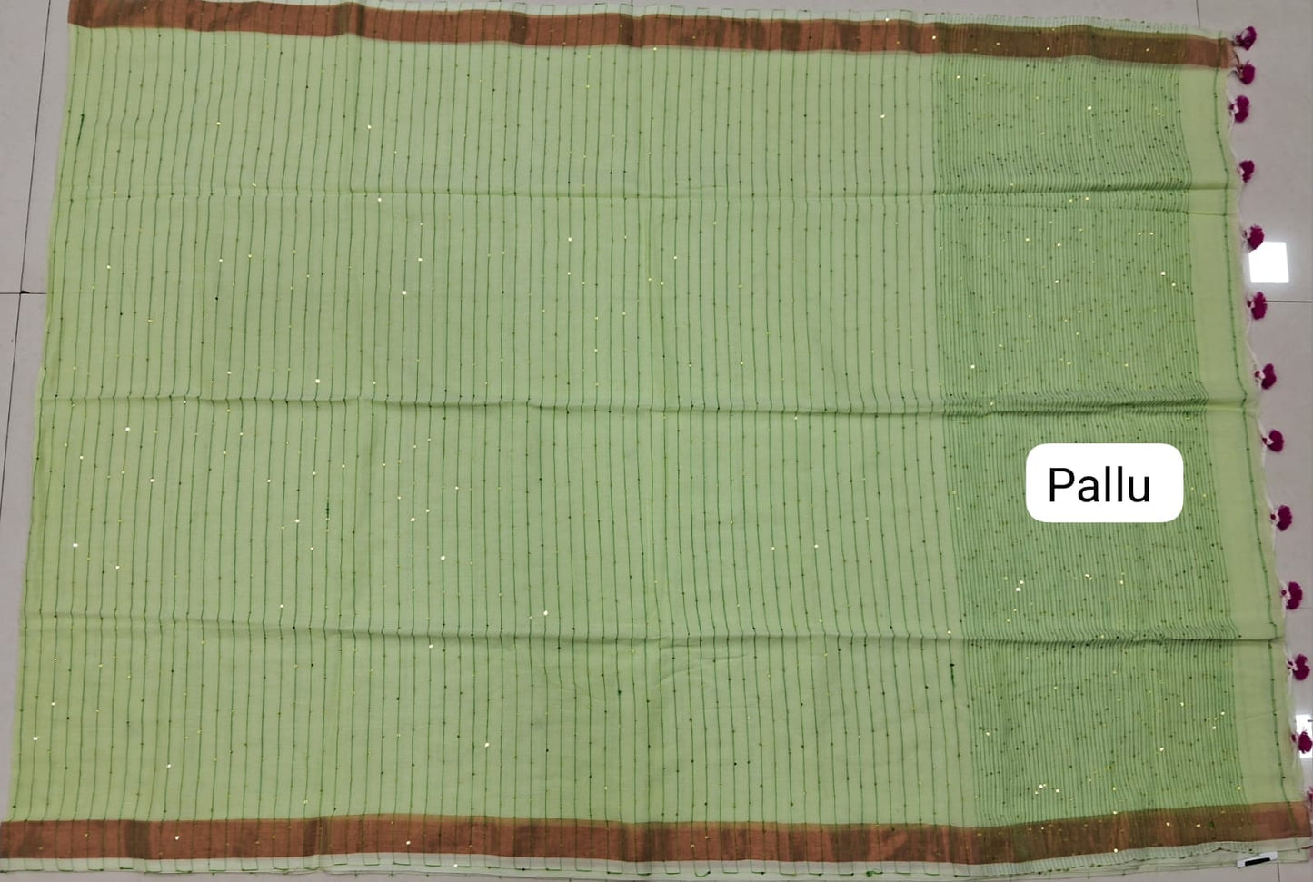 Pista Green Khadi Cotton Saree