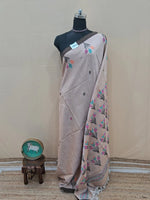 Classic Beige Khadi Cotton Saree