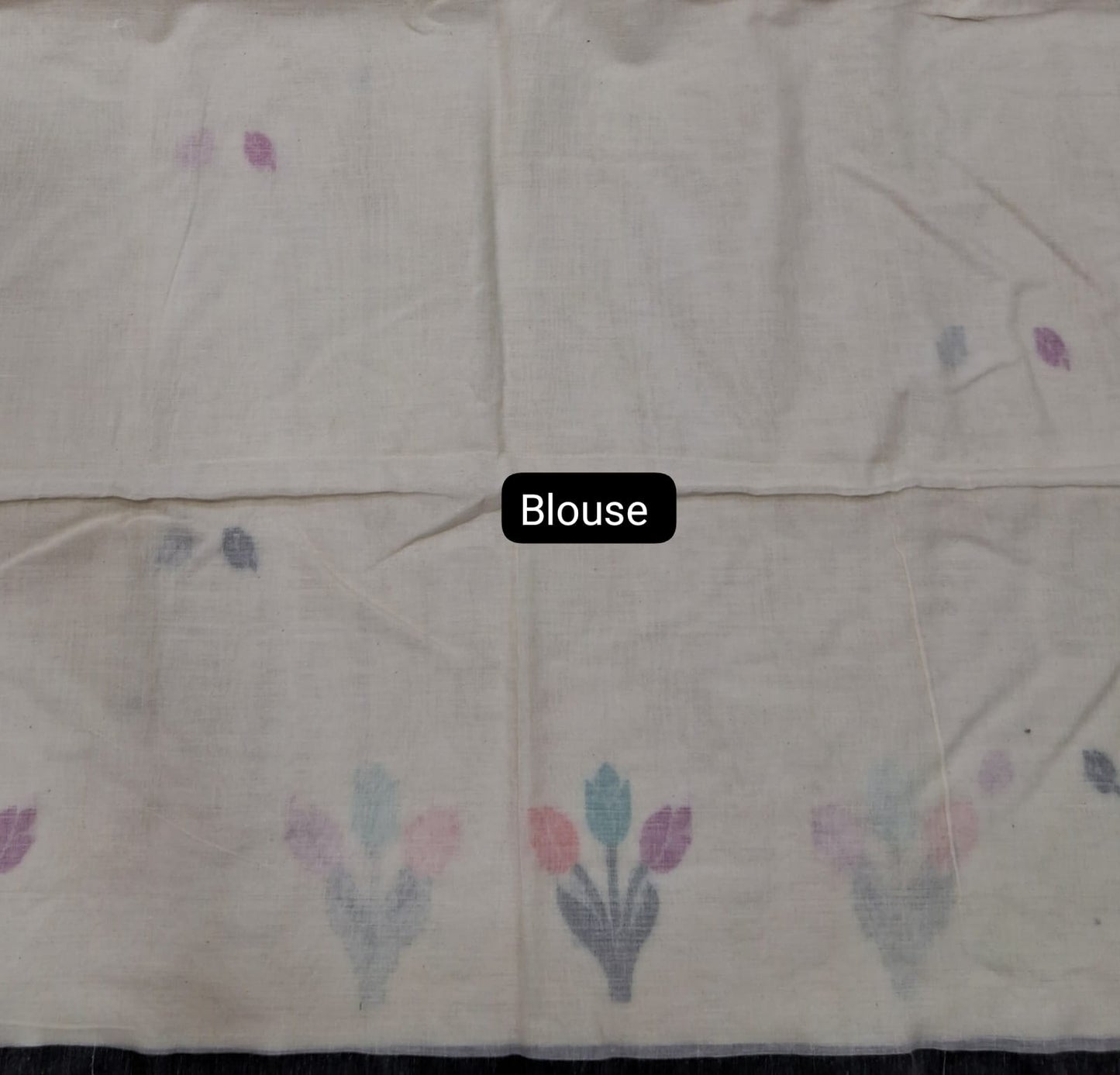 Cream Khadi Cotton Saree