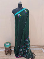 Classic Bottle Green Khadhi Cotton Saree