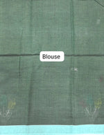 Classic Bottle Green Khadhi Cotton Saree Blouse