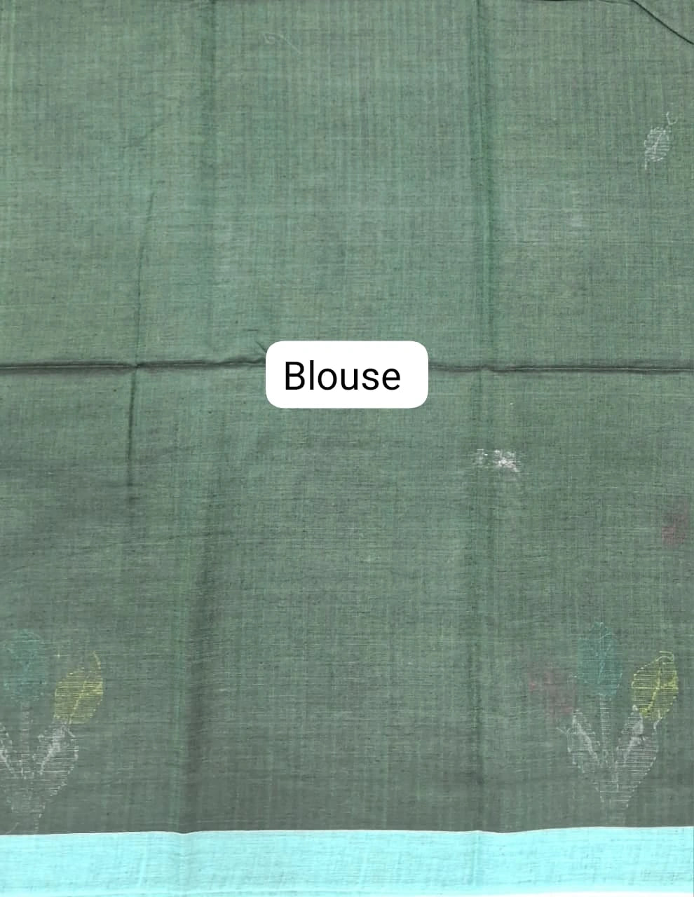 Classic Bottle Green Khadhi Cotton Saree Blouse