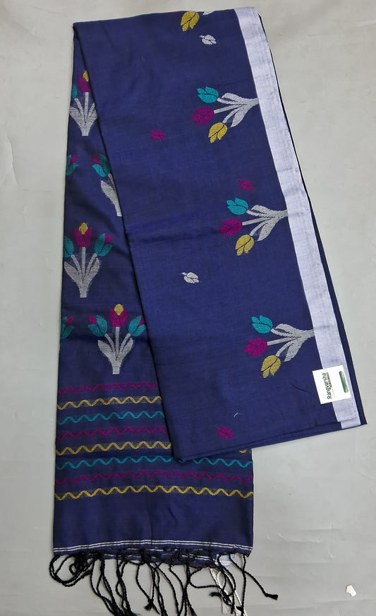 Navy blue Khadhi Cotton Saree