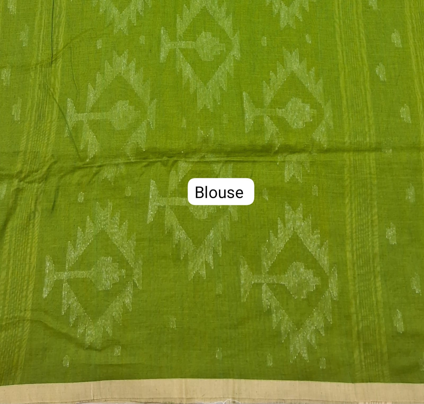 Bright Green Khadi Cotton Saree