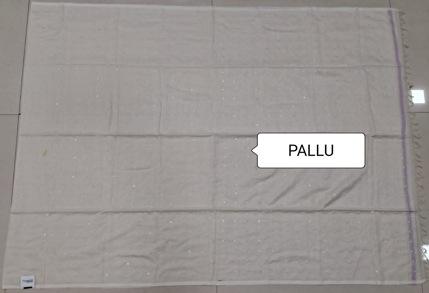 Cream Pure Khadhi cotton saree Pallu