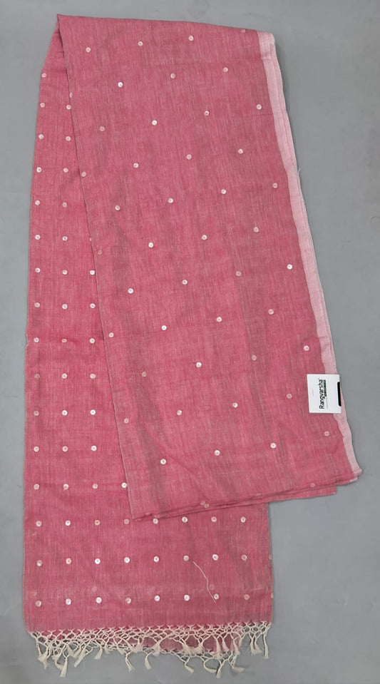 Pink khadi cotton saree