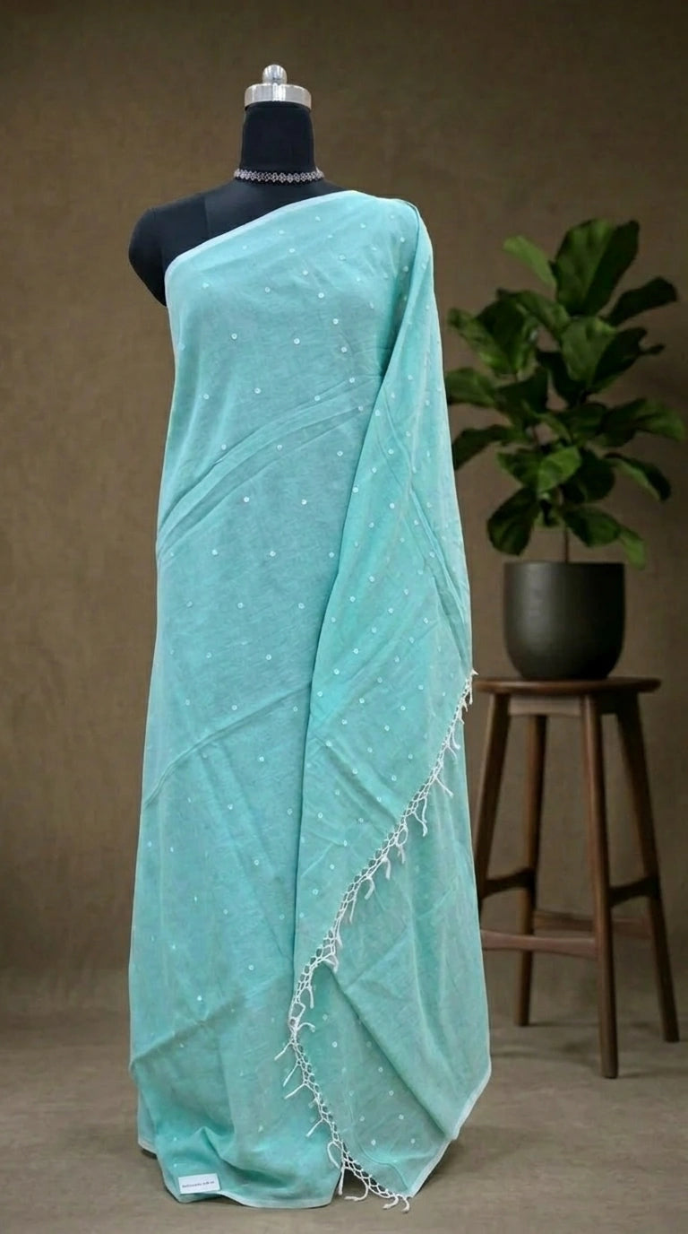 Elegant Light green Khadhi cotton saree