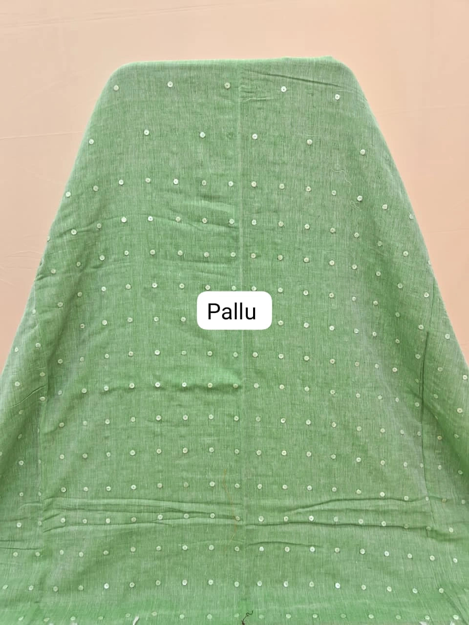 Premium Green Khadi Cotton Saree Pallu