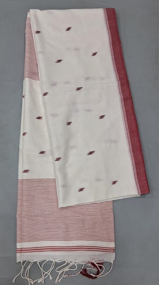 White Khadi Cotton Saree